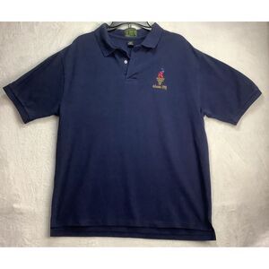 Vintage 1996 Olympics Atlanta Polo Men's Shirt Size XL Navy Blue short sleeve